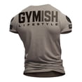 thumbnail image 1 of Gymish Motivational Workout Shirt for Men – Gym T-Shirt, Mens Gym Shirt, Gym Clothes, Fitness Gift for Men, Warm Grey with Sleeve Logo, Small, 1 of 6