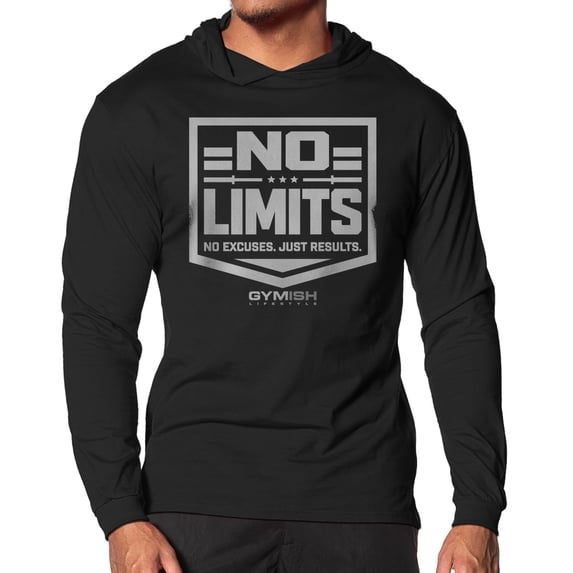 Gymish No Limits Lightweight Long Sleeve Hooded T-shirt for Men