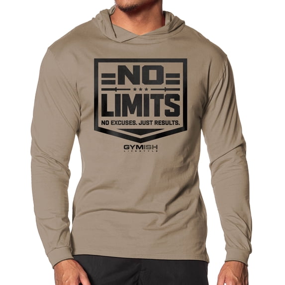 Gymish No Limits Lightweight Long Sleeve Hooded T-shirt for Men