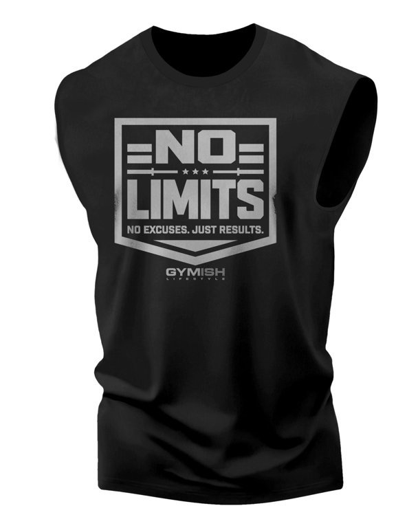 No Limits Men’s Workout Tank Top – Funny Gym Shirt, Lifting Tee, Deadlift Fitness & Bodybuilding Top