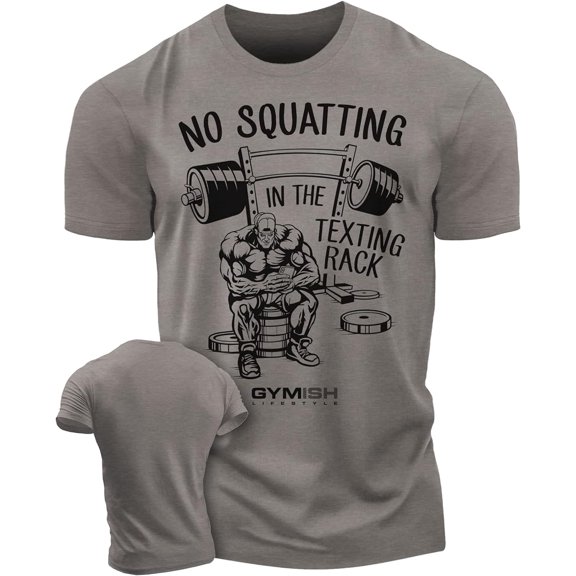 Gymish No Squatting Workout T-Shirt – Funny Gym Shirt for Men, Lifting Tee, Deadlift T-Shirt, Men’s Workout Top, Athletic Gym Wear, Gym Clothes for Men