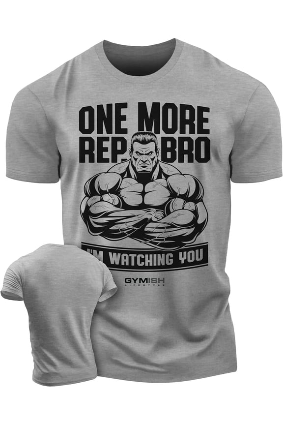 One More Rep, Bro! Men’s Workout T-Shirt – Funny Lifting Gym Tee, Athletic Fitness Shirt for Men