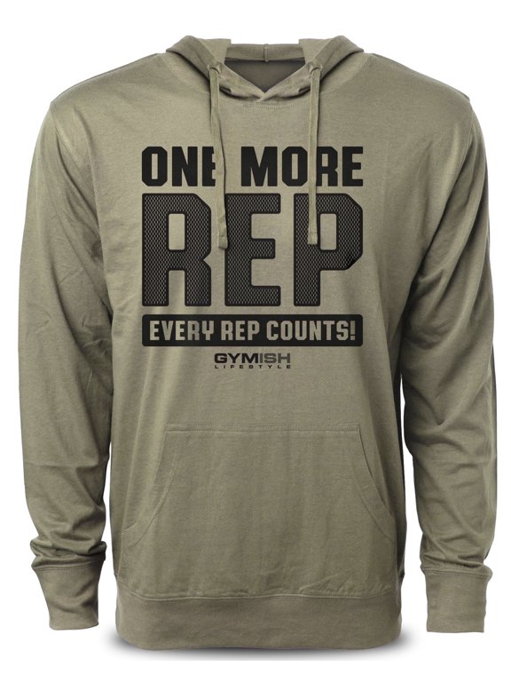 One More Rep Workout Hoodies for Men – Funny Gym Shirt, Men's Athletic Tee, Lifting T-Shirt, Workout Clothes for Men, Fitness Training Apparel