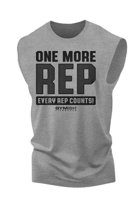 One More Rep Workout Tank Top for Men – Funny Gym Shirt, Men's Athletic Tee, Lifting T-Shirt, Workout Clothes for Men, Fitness Training Apparel