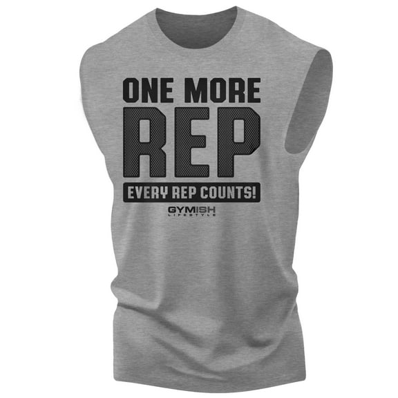 Gymish One More Rep Workout T-Shirt for Men – Funny Gym Shirt, Men's Athletic Tee, Lifting T-Shirt, Workout Clothes for Men, Fitness Training Apparel
