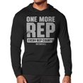 thumbnail image 1 of Gymish One More Rep Lightweight Long Sleeve Hooded T-Shirt for Men – Athletic Workout Hoodie, Funny Gym Shirt, Men's Fitness Apparel, 1 of 4