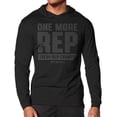 thumbnail image 1 of Gymish One More Rep Lightweight Long Sleeve Hooded T-Shirt for Men – Athletic Workout Hoodie, Funny Gym Shirt, Men's Fitness Apparel, 1 of 4