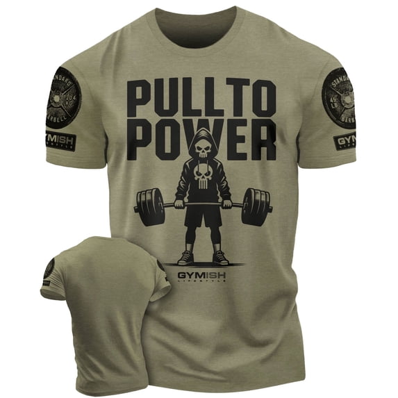 Gymish PULL TO POWER Workout T-Shirt – Funny Gym Shirt for Men, Lifting T-Shirt for Deadlift, Powerlifting & Strength Training