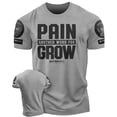 thumbnail image 1 of Gymish Pain for Grow Workout T-Shirt for Men – Funny Gym Shirt, Motivational Fitness Tee, Heather Grey with Sleeve Logo, Small, 1 of 6