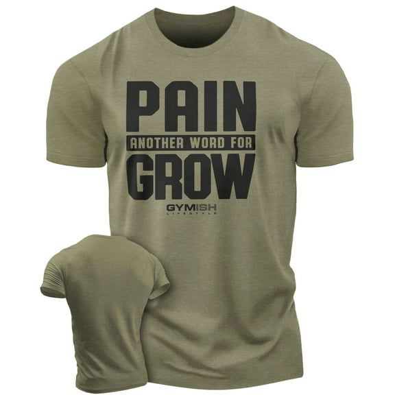 Gymish Pain for Grow Workout T-Shirt for Men, Funny Gym Shirts, Lifting T-Shirt, Deadlift Tee, Men's Gym Shirt, Workout Tops, Powerlifting & Bodybuilding Tee