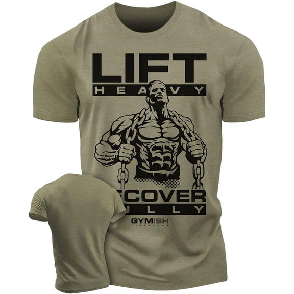 Gymish Recover Fully Workout T-Shirt for Men – Funny Gym Shirt, Men's Gym T-Shirt, Lifting Shirt, Deadlift Tee, Workout Shirt, Gym Wear, Athletic Shirt for Men