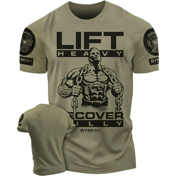 Gymish Recover Fully Workout T-Shirt for Men – Funny Gym Shirt, Men's Gym T-Shirt, Lifting Shirt, Deadlift Tee, Workout Shirt, Gym Wear, Athletic Shirt for Men