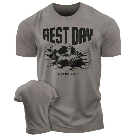 Gymish Rest Day Workout T-Shirt for Men, Funny Gym Shirts, Lifting T-Shirt, Deadlift Tee, Men's Gym Shirt, Workout Tops, Powerlifting & Bodybuilding Tee