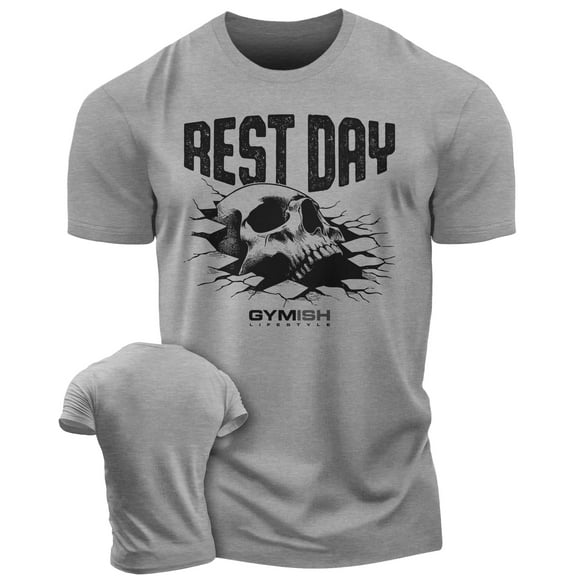 Gymish Rest Day Workout T-Shirt for Men, Funny Gym Shirts, Lifting T-Shirt, Deadlift Tee, Men's Gym Shirt, Workout Tops, Powerlifting & Bodybuilding Tee