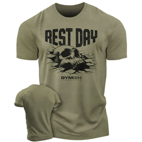 Gymish Rest Day Workout T-Shirt for Men, Funny Gym Shirts, Lifting T-Shirt, Deadlift Tee, Men's Gym Shirt, Workout Tops, Powerlifting & Bodybuilding Tee