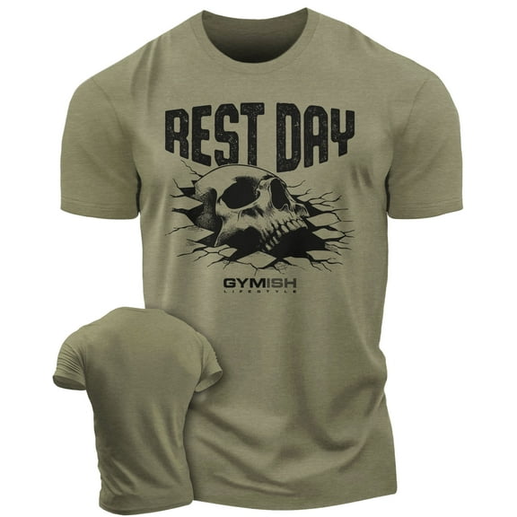 Gymish Rest Day Workout T-Shirt for Men, Funny Gym Shirts, Lifting T-Shirt, Deadlift Tee, Men's Gym Shirt, Workout Tops, Powerlifting & Bodybuilding Tee