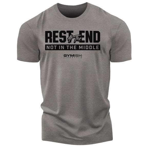 Gymish Rest at The End Workout Shirts for Men Motivational Gym-Goers