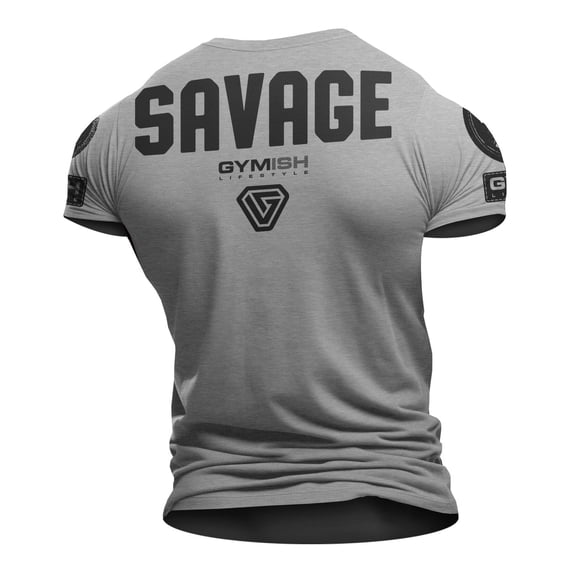 Gymish Savage Workout T-Shirt for Men – Funny Gym Shirt, Men's Gym Clothes, Athletic Gym Wear, Lifting Tee, Workout Shirts for Men, Gym T-Shirts, Men's Athletic Shirts