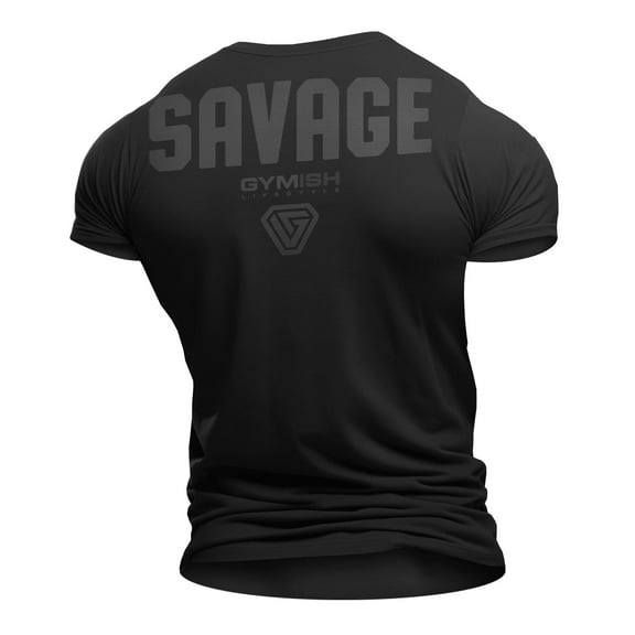 Gymish Savage Workout T-Shirt for Men – Funny Gym Shirt, Men's Gym Clothes, Athletic Gym Wear, Lifting Tee, Workout Shirts for Men, Gym T-Shirts, Men's Athletic Shirts