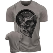 Gymish SkullPlate Men s Workout T-Shirt   Skull Weight Plate Gym Shirt, Funny Lifting Tee, Fitness & Bodybuilding Top