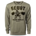 thumbnail image 1 of Gymish Squat Below Parallel Workout Hoodie for Men – Funny Gym Pullover, Motivational Lifting Hoodie, Men’s Athletic Workout Apparel, Military Green, XX-Large, 1 of 6