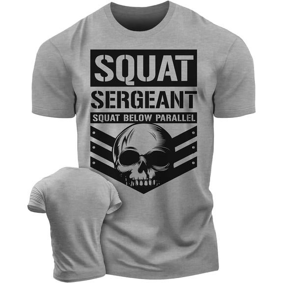 Gymish Squat Sergeant Workout T-Shirt – Funny Gym Shirt for Men, Lifting T-Shirt, Deadlift Tee, Men’s Workout Shirt, Gym Clothes, Athletic Gym Wear for Men