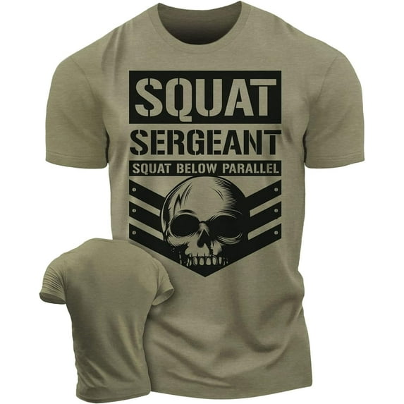 Gymish Squat Sergeant Workout T-Shirt – Funny Gym Shirt for Men, Lifting T-Shirt, Deadlift Tee, Men’s Workout Shirt, Gym Clothes, Athletic Gym Wear for Men