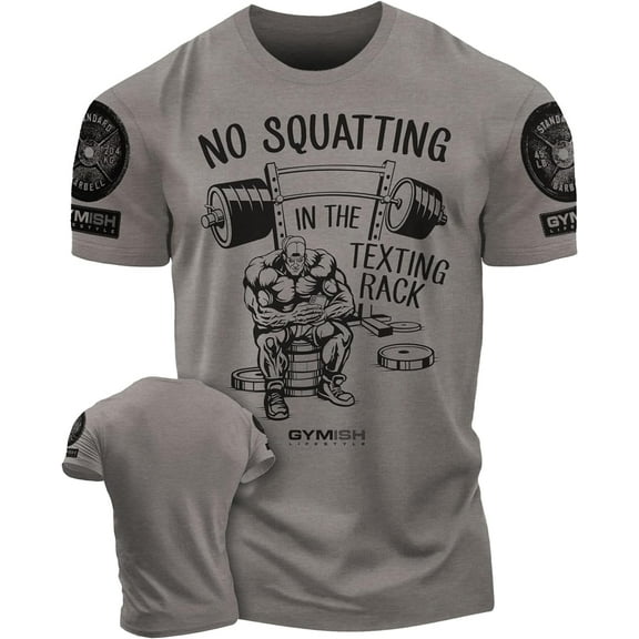Gymish No Squatting Workout T-Shirt – Funny Gym Shirt for Men, Lifting Tee, Deadlift T-Shirt, Men’s Workout Top, Athletic Gym Wear, Gym Clothes for Men