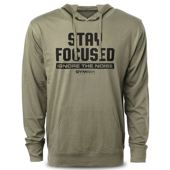 Gymish Stay Focused Workout Hoodies for Men – Funny Gym Shirt, Mens Gym TShirt, Motivational Fitness Tee, Gym Clothes for Men