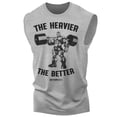 thumbnail image 1 of Gymish The Heavier The Better Workout Muscle Tank Top for Men – Funny Motivational Gym Tank, Heather Grey, Large, 1 of 5