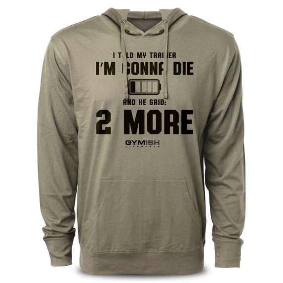 Gymish Two More Workout Hoodie for Men – Funny Gym Shirt, Motivational Lifting Tee, Athletic Gym Clothes, Men's Workout Top
