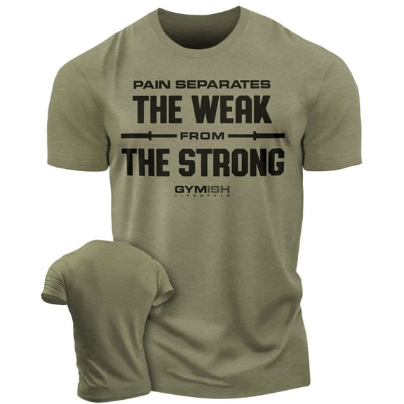 Gymish Weak From Strong Workout T-Shirt for Men – Funny Gym Shirt, Mens Fitness Tee, Motivational Workout Clothes, Athletic Gym Wear