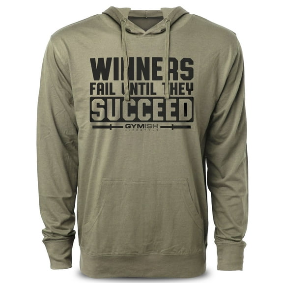 Gymish Winners Fail Workout Hoodies for Men – Funny Gym Shirt, Mens Fitness Tee, Motivational Gym Clothes, Workout TShirt for Men