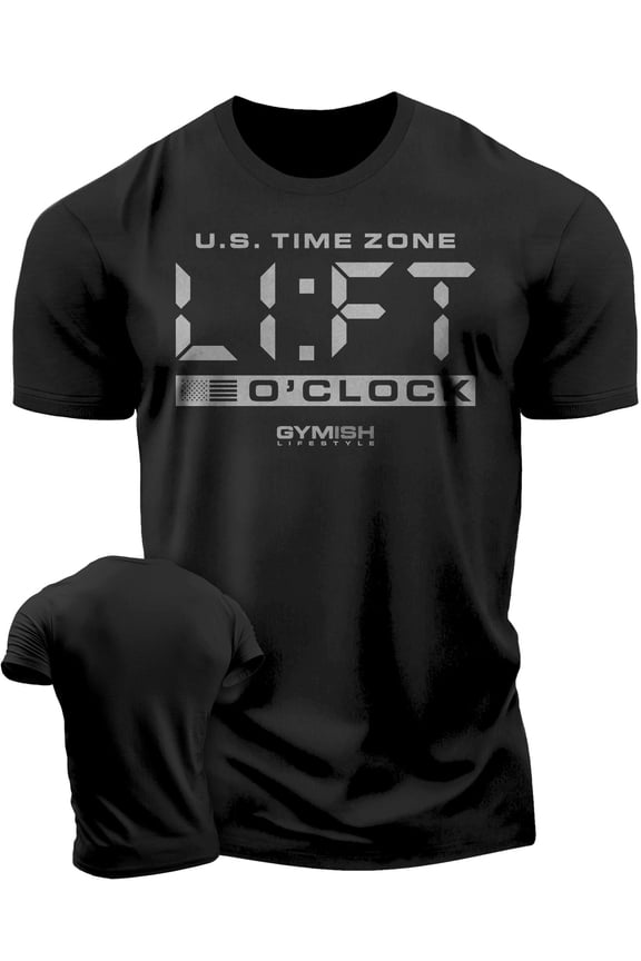 Lift-O'Clock Workout T-Shirt for Men – Funny Gym Shirt, Mens Lifting Tee, Fitness Gift for Men, Motivational Gym Clothes