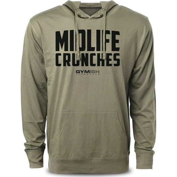 Gymish Midlife Crunches Workout Hoodie for Men – Motivational Gym Hoodie, Athletic Pullover