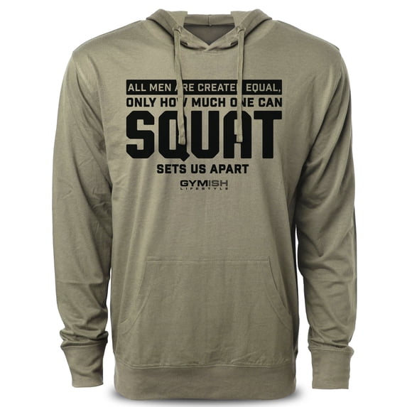Gymish Squat Sets Us Apart Workout Hoodie for Men – Funny Lifting Gym T-Shirt, Mens Gym Shirt, Fitness Gift for Men