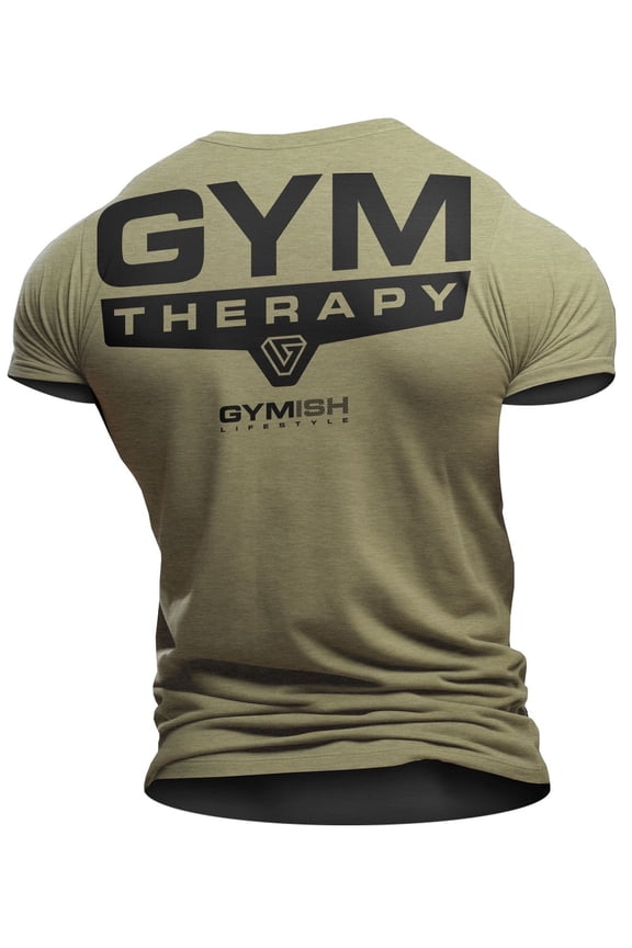 Gym Therapy Workout T-Shirt for Men – Funny Gym Shirt, Men's Workout Clothes, Athletic Gym Wear, Lifting Tee, Workout Shirts for Men