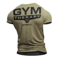 thumbnail image 1 of Gymish Gym Therapy Workout T-Shirt for Men – Funny Gym Shirt, Men's Workout Clothes, Athletic Gym Wear, Military Green, Small, 1 of 5