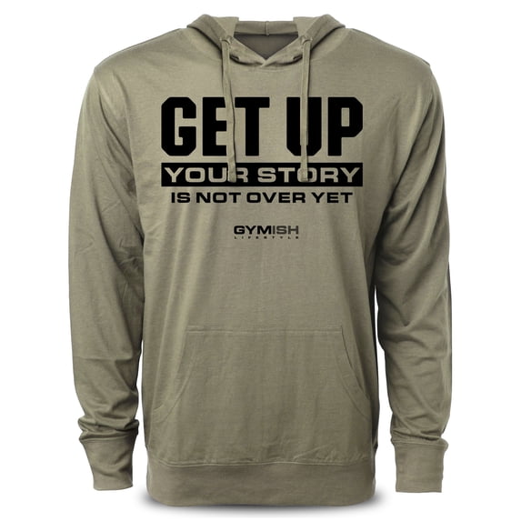 Gymish Your Story Is Not Over Yet Workout Hoodie – Motivational Gym Hoodie for Men, Athletic Pullover Sweatshirt