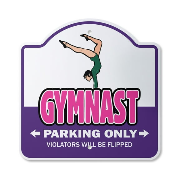 Gymnast 10” x 10” Sign | Indoor/Outdoor Plastic | SignMission Designer Parking Gymnastics Rings Uneven Parallel Horse Fitness Novelty Gift Funny Joke Gag Road Garage