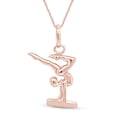thumbnail image 1 of AFFY Gymnast Charm Pendant Necklace In 14k Rose Gold Over Sterling Silver, 1 of 5