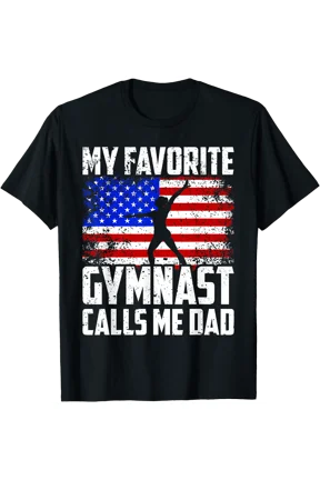 Gymnast Dad Gymnastics Daughter Fathers Day from Kid T-Shirt