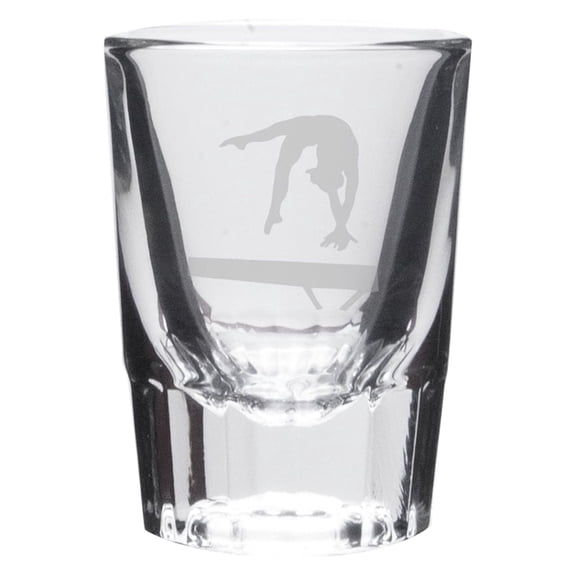 Gymnast Deep Etched Crystal Shot Glass