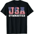 thumbnail image 1 of Gymnast Gymnastics USA American Flag 4th of July Girls Boys T-Shirt, 1 of 4