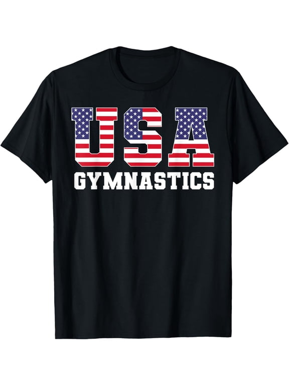 Gymnast Gymnastics USA American Flag 4th of July Girls Boys T-Shirt