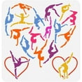 thumbnail image 1 of Gymnast Painting Stencil 11.8x11.8 inch Reusable Gymnastics with Heart Pattern Drawing Template Artistic Gymnastics Deoration Stencil, 1 of 6