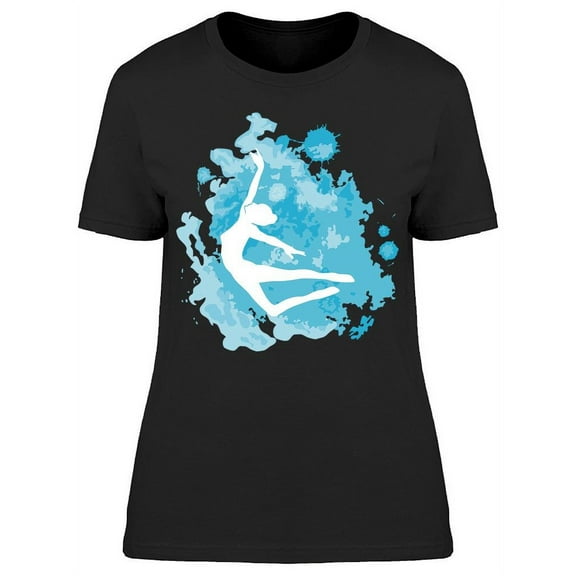 Gymnast Silhouette Over Paint  T-Shirt Women -Image by Shutterstock, Female x-Large