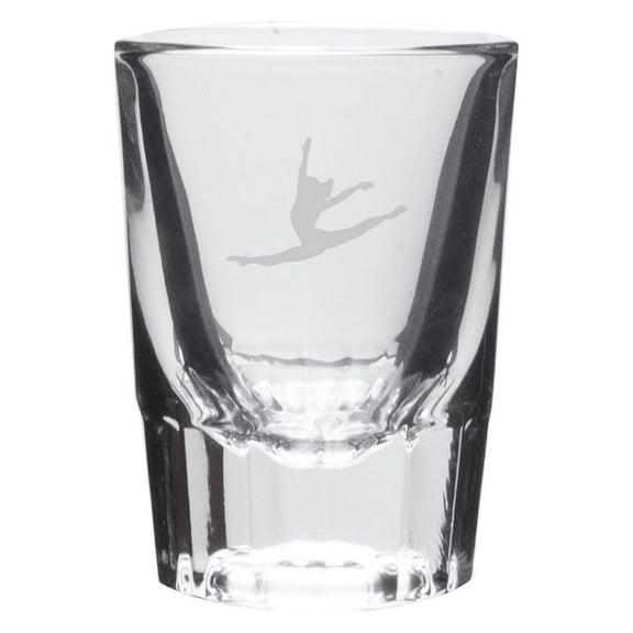 Gymnast Split Deep Etched Crystal Shot Glass
