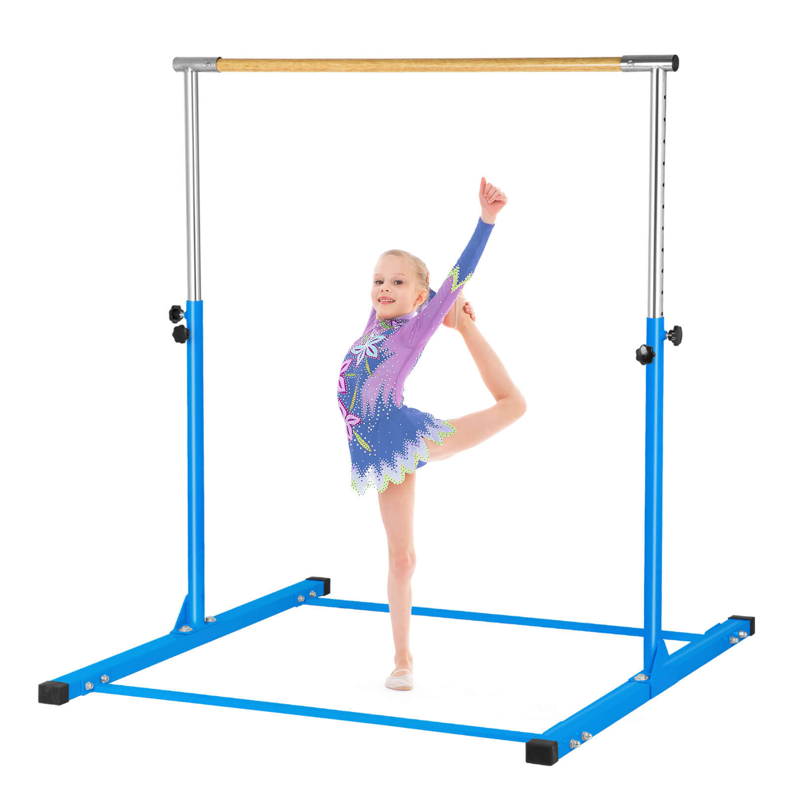 Gymnastic Bar, Gymnastics Kip Bar for 3' to 5' Height Adjustable, Horizontal Bar for Kids Ages 3