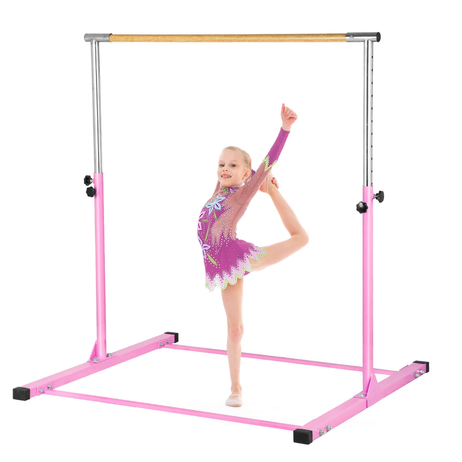 Gymnastic Bar, Gymnastics Kip Bar for 3' to 5' Height Adjustable